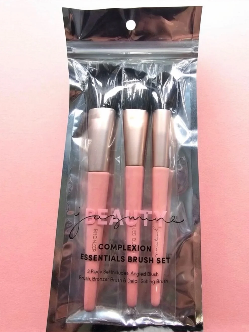 JAZMINE BEAUTY 3Pc “Complexion Essentials” Brush Set - NIB -  Lmt Ed.